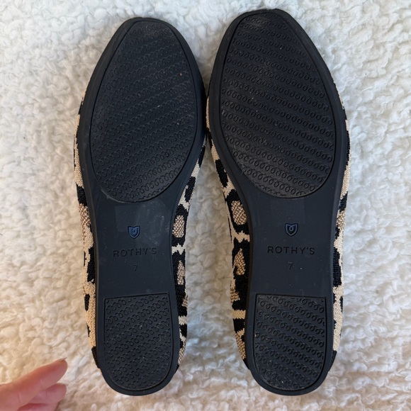 Rothy’s The Square Leopard Desert Cat Knit Flats Washable Size 7 - Picture 5 of 7